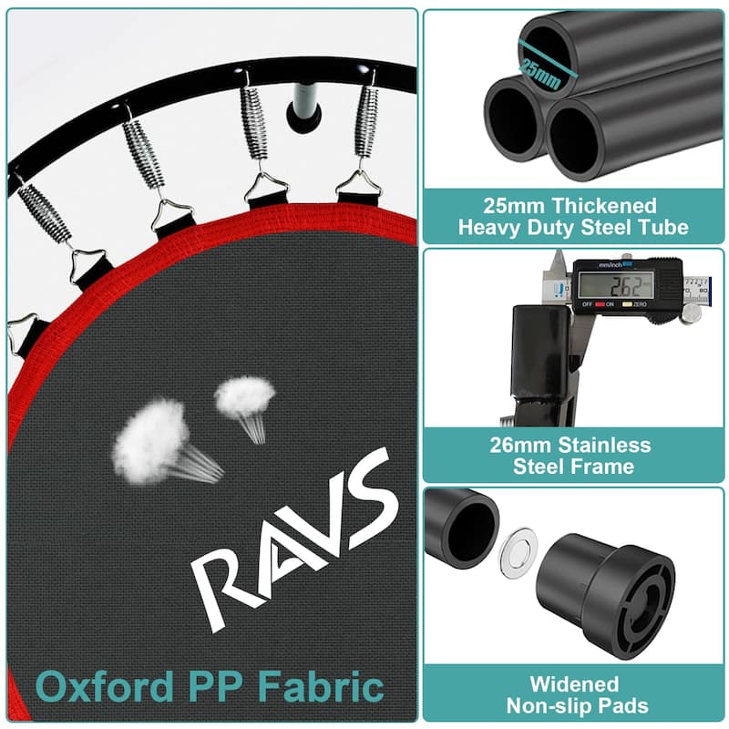 Mini Trampoline for Kids Adults 48" Foldable Fitness Rebounder Kids